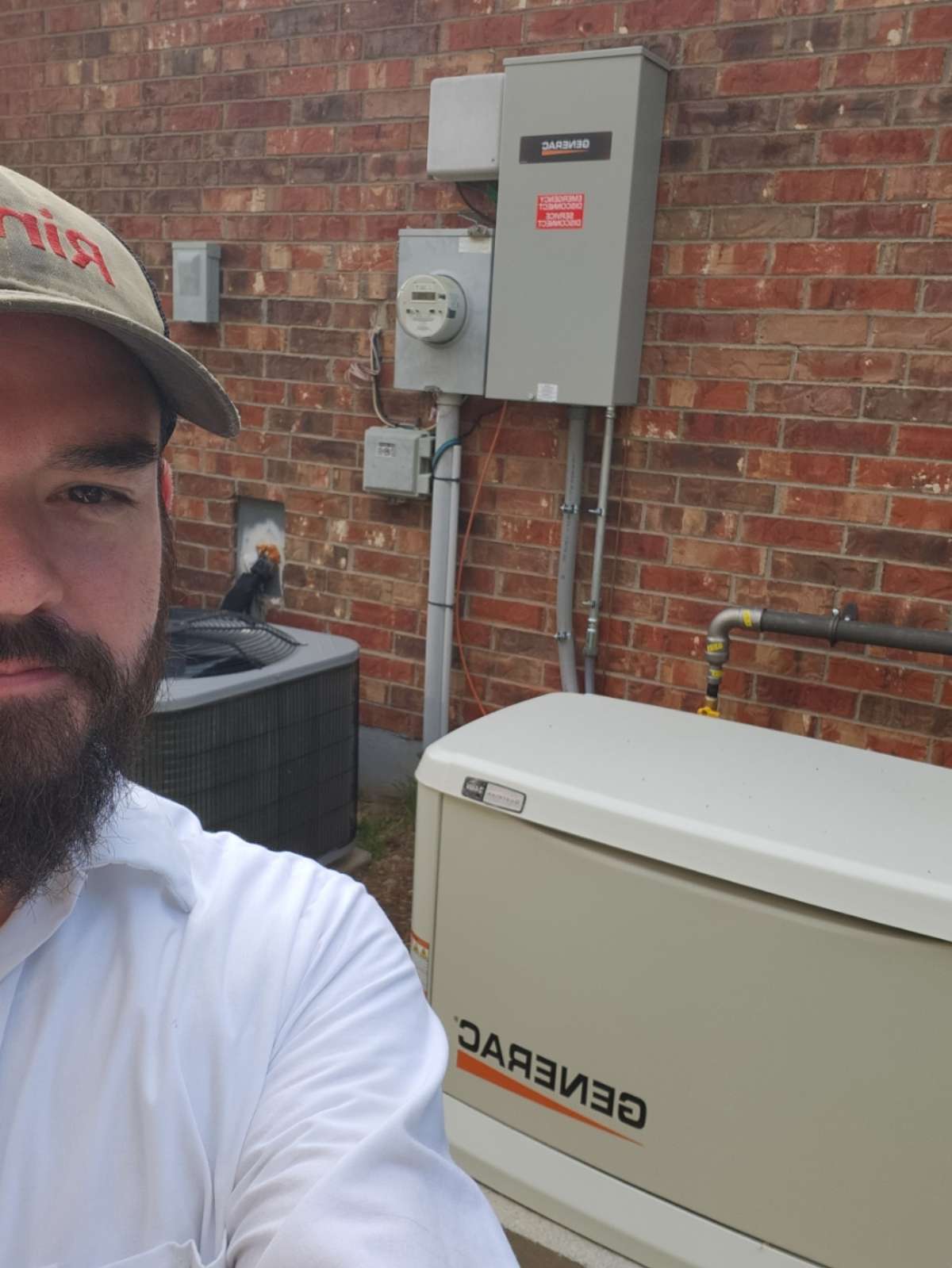 Gas generac generator install